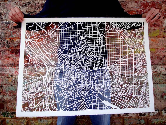 Cut-out Street Map Of Madrid