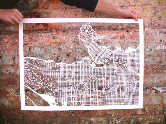 Cut-out Street Map Of Vancouver