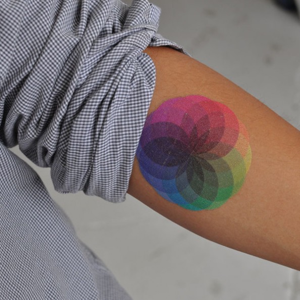 temporary tatoo colour burst hand