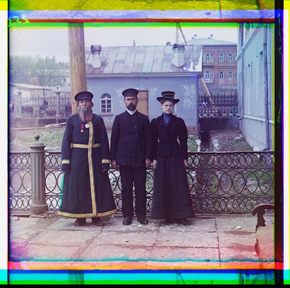 100 Years Old Color Photos of the Russian Empire Three Generation of Workers at the Zlatoust Plant