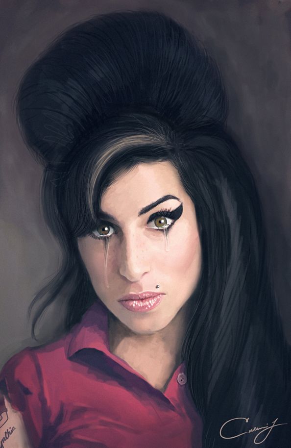 Amy Winehouse Crying Fan Art Painting 