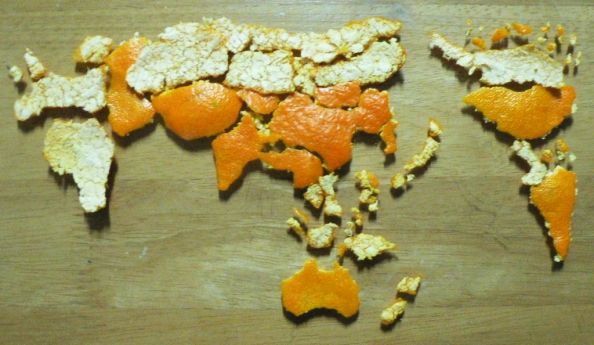 Artwork Orange Peel World Map