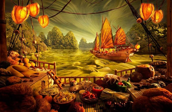 Food Landscapes Chinese Theme by Carl Warner