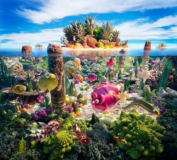 Food Landscapes Coral by Carl Warner