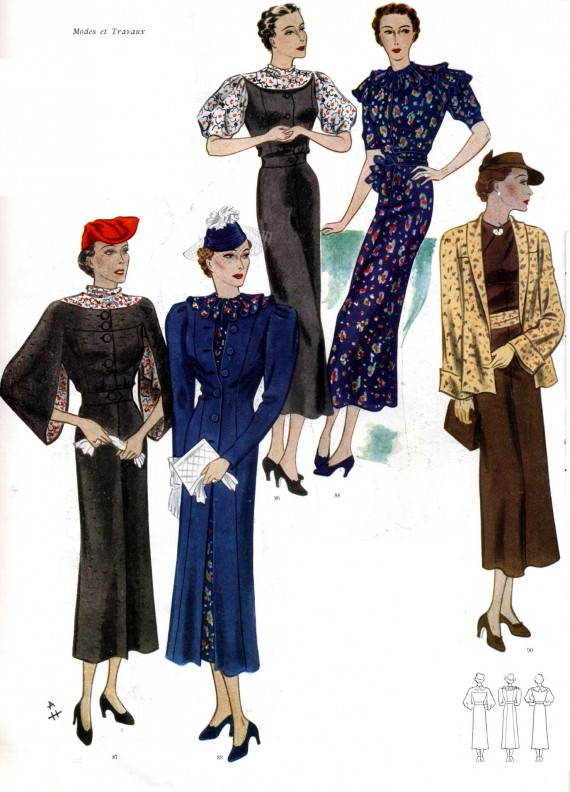 French Women Fashion in the 30s Gowns 