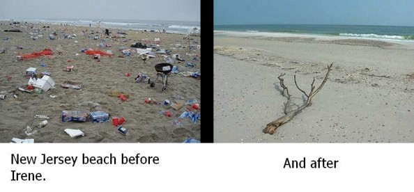 Hurricane Irene New Jersey Beach Before and After