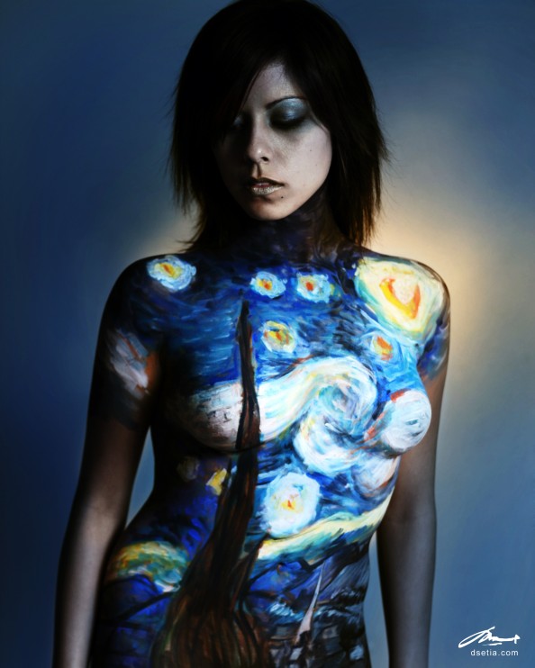 Starry Night by Van Gogh Body Painting by Danny Setiawan
