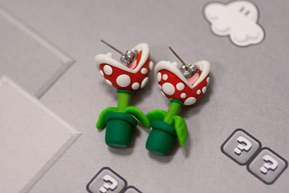 Super Mario Piranha Plant Earrings With Pins
