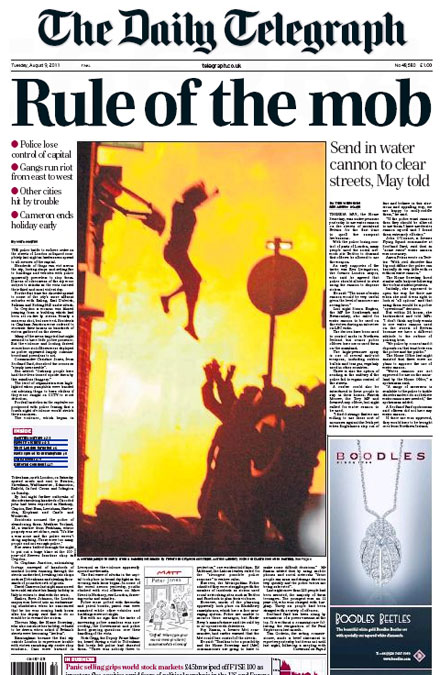The Daily Telegraph Front Page by Amy Weston Woman Jumping from WIndow