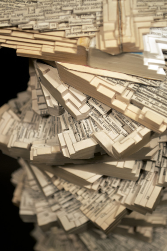 Tower of Babble Book Sculpture Detail by Brian Dettmer