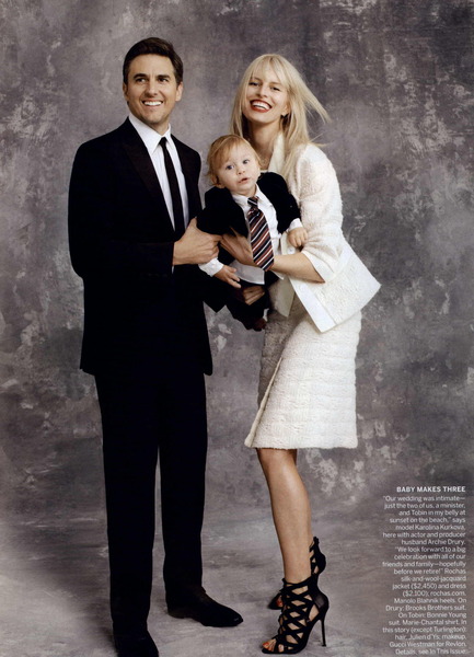 Vogue USA April 2011 Karolina Kurkova Husband Archie Drury Son Tobin Jack