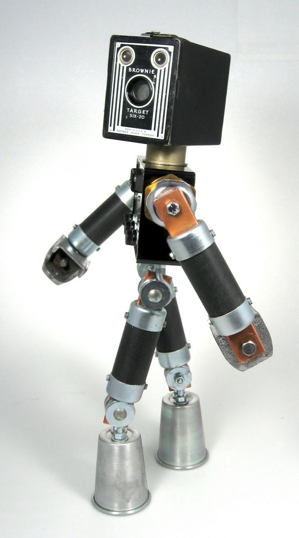 Found Object Robot Assemblage Sculpture by Brian Marshall