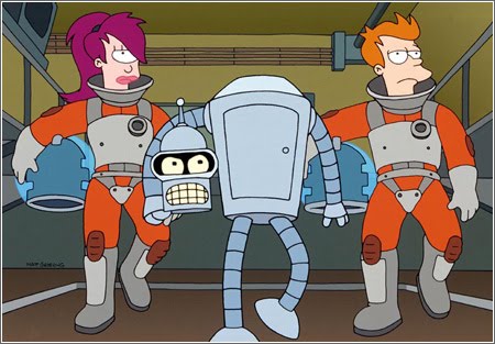 Futurama Crew- Leela, Fry and Bender