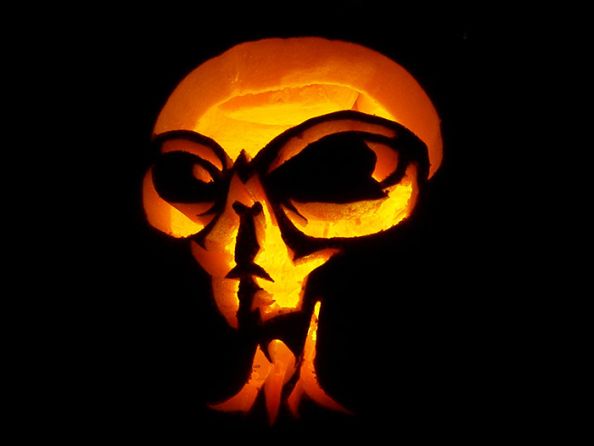 Halloween Pumpkin Alien Abduction by FordGT