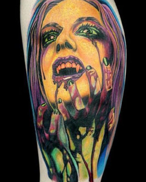 Zombies Monsters Tattoos Halloween Evil Woman