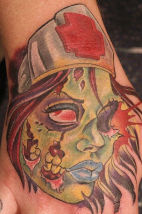 Zombies Monsters Tattoos Halloween Cool Woman