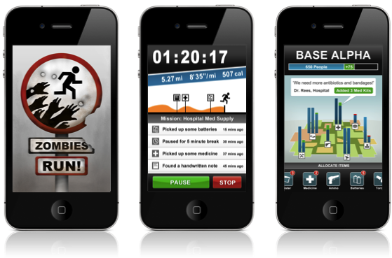 Zombies Run Fitness Running App for Iphone and Android