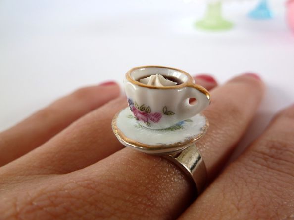 Alice In Wonderland Coffee Cup Ring