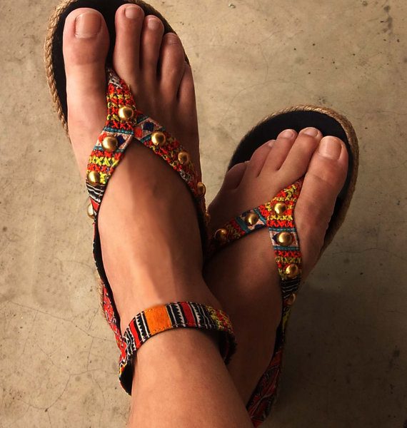 Bohemian beaded sandals fashion trend 2012