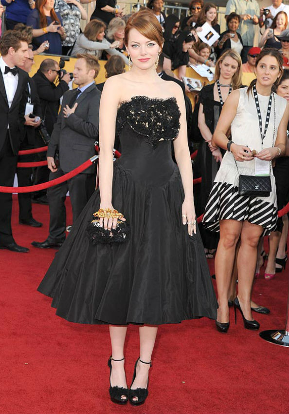 Emma Stone Wearing Alexander McQueen at the 2012 SAG Awards