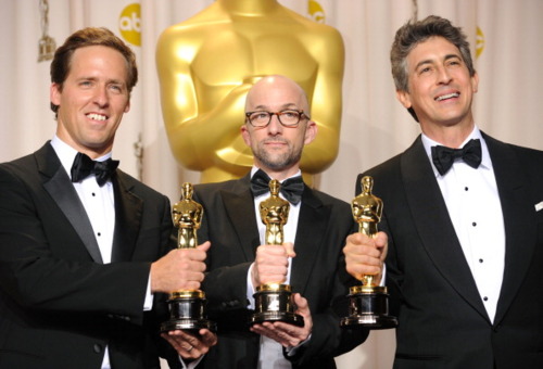 Alexander Payne, Nat Faxon, and Jim Rash at the 2012 Academy Awards