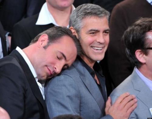 Jean Dujardin and George Clooney