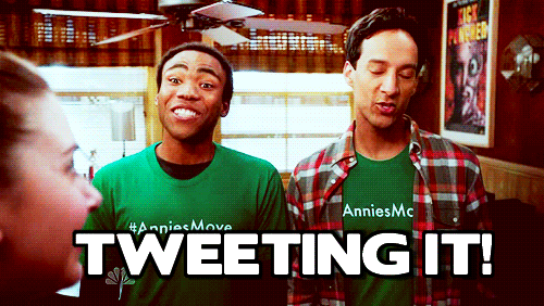 Abed and Troy tweeting this Community