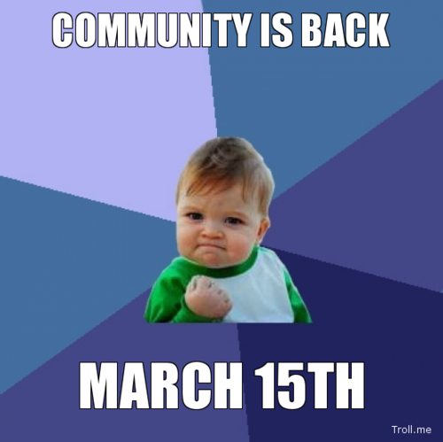 Community is back on March 15