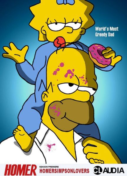 Simpsons Characters in Movie Posters Greedy Dad