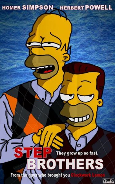 Simpsons Characters in Movie Posters Step Brothers