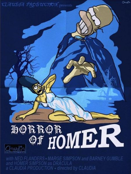 Simpsons Characters in Movie Posters Horror
