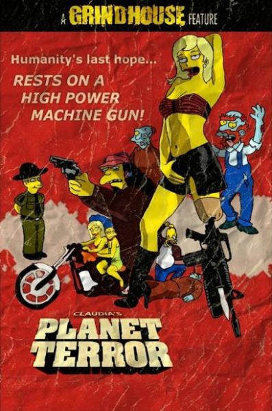 Simpsons Characters in Movie Posters Planet Terror