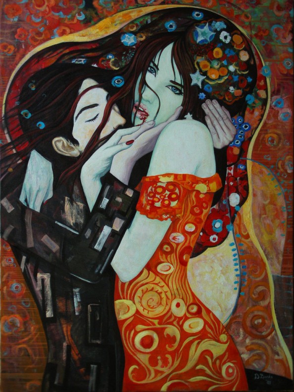 Klimt inspired art - The Kiss reinterpretation