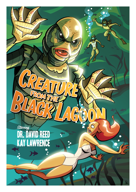 Inkjava Cartoon Style Movie Posters - Creatures from the Black Lagoon