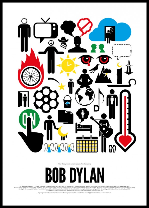 Victor Hertz Pictogram Rock Music Posters - Bob Dylan