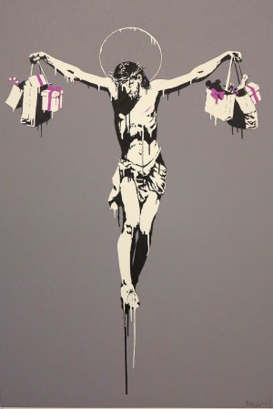 Banksy Christ With Shopping Bags